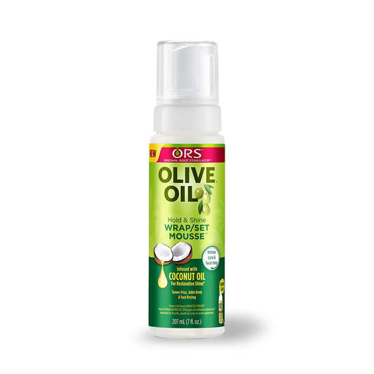 ORS Olive Oil Hold & Shine Wrap Set Mousse with Coconut Oil (207ml)